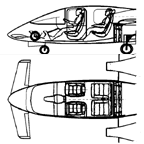 SkyShark TP-4 cabin and luggage layout